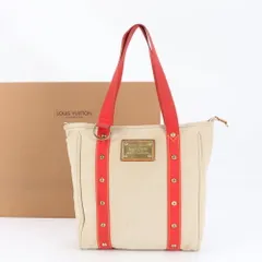 美品 ルイヴィトン アンティグア カバ MM レザー トート バッグ 肩掛け ショルダー ハンド M40035 ベージュ レディース EUE CP17-9【中古】