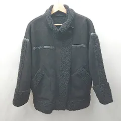 ◇ ⊇ JUNOAH ジュノア ボア フェイクレザー 長袖 ジャケット サイズM ブラック レディース E  【1503310009200】