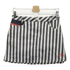 サイズ：9 LECOQ GOLF ルコックゴルフ  インナー付 ストレッチ スカート ストライプ柄 ホワイト系 [240001863326]# ゴルフウェア レディース ストスト