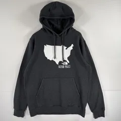 古着 ザ・ノースフェイス THE NORTH FACE USA製 パーカー スウェット プルオーバー ビッグロゴプリント アウトドア L  ダークグレー メンズ