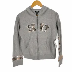ダナキャランニューヨーク DKNY ロゴスパンコール装飾ジップアップパーカー レディース JPN：XL のサムネイル
