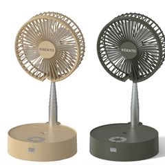 折り畳み アウトドア扇風機 キャンプ リビング USB充電式 首振り 加湿 LED常夜灯 高さ調整 3段風量調節