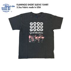 [2025新作] Good On グッドオン OLSS1266P フラミンゴ FLAMINGO S/S Tシャツ 半袖  USAコットン 綿 メンズ レディース ユニセックス 日本製 Pブラック XL