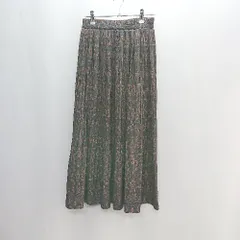 ◇ ITEMS アイテムス 総柄 ロング丈 フレア スカート サイズFree ブラック系 レディース E  【1406180077433】