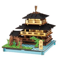 hacomo 京都 鹿苑寺 玩具 おもちゃ 組立式 工作 ダンボール クラフト 小学生 春休み GW 夏休み 冬休み 宿題 工作キット インテリア PUSUPUSU プスプス