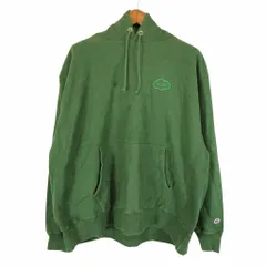 Champion チャンピオン リバースウィーブ ワンポイントロゴ パーカー 大きいサイズ プルオーバー グリーン (メンズ 2XL) 中古 古着 O3932
