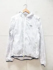 CALLAWAY キャロウェイ ナイロンジャケット フード付き ロゴ 総柄 ホワイト系 Mサイズ