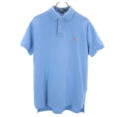 Polo by Ralph Lauren ポロバイラルフローレン 半袖 カスタムフィット ポロシャツ M ブルー系 鹿の子 メンズ 古着