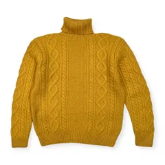 Polo by Ralph Lauren ポロ ラルフローレン アラン フィッシャーマン ウールニットセーター タートルネック M /イエロー/男女でも/ビンテージ