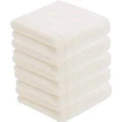 【新着商品】AYO フェイスタオル ホテル仕様 5枚セット オフホワイト ふかふか 綿100% 34×80cm 高吸水 耐久性 無地 毛羽落ち少ない ギフト