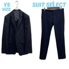 SUIT SELECT スーツセレクト セットアップスーツ ストライプ柄 テーラードジャケット ノッチドラペル 二つボタン センターベント 袖口開き見せ 背抜き スラックス パンツ ストレッチ ネイビー メンズ ゴーゴー古着久喜倉庫店B10080