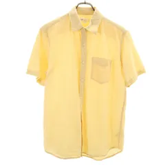 GAP ギャップ リネンブレンド 半袖 シャツ S イエロー メンズ 古着