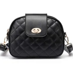【在庫セール】レザー コンパクト bag かわいい for ミニバッグ women 小さめ 斜めかけバッグ レディース (shoulder ショルダーバッグ small [zhongningyifeng] black)
