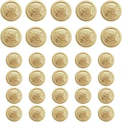 EXDUCT 手芸 前ボタン 20mm 10個 袖ボタン 15mm 20個 セット ブレザー スーツ シングル5着分( ゴールド)