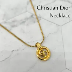 Christian Dior クリスチャンディオール ネックレス CDロゴ ゴールドカラー サークル ラウンド アクセサリー アンティーク ヴィンテージ