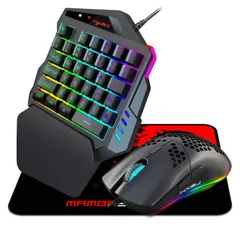 ゲーミングキーボードマウスセット フォートナイト用キーボード 片手キーボードSwitch/PS4/PS3/Xbox One/XBOX 360対応 専用コンバーター 内蔵 左手デバイス 35キー USB有線 日本語取扱説明書付き リストレスト付き マウスパ