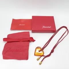 バカラ ハートペンダント オレンジ ネックレス チョーカー クリスタル