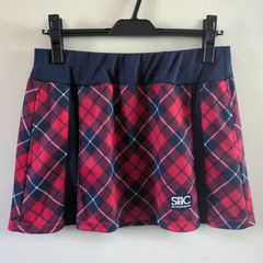 セントクリストファー  STC  テニス  ウェア  スコート  Lサイズ  中古品  赤紺  チェック柄