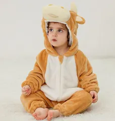 ハロウィンベビー 着ぐるみ ロンパース 新生児 子供用 カバーオール 冬用 防寒 モコモコ フード付き 可愛い 恐竜 アニマル コスチューム 男の子 女の子 70-120cm