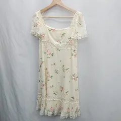 ◇ ⊂ Cynthia Rowley シンシアローリー 花柄 半袖 膝丈 ワンピース サイズ2 ホワイト レディース E  【1412090019586】のサムネイル