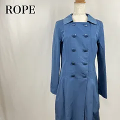 ROPE　ロペ　ブルー　青　ダブルブレスト　ナイロン　イタリア生地　プリーツ　春　トレンチコート 2984