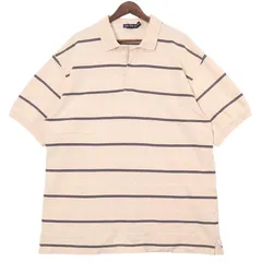 ノーティカ NAUTICA 鹿の子 半袖ポロシャツ メンズUS-2XLサイズ ボーダー柄 アイボリー系 sc-0147n