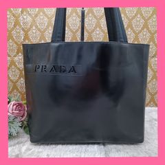 PRADA プラダ パテントレザー トートバッグ ブラック A4収納可 大容量