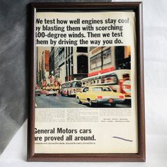 『 ゼネラルモータース 』ビンテージ広告　60年代　フレーム付ポスター　当時物