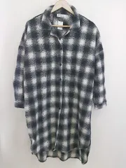 ◇ Birthday room バースデイルーム 総柄 薄手 七分袖 ロング コート ブラック オフホワイト レディース  【中古】 【1206240003187】