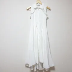 美品 24AW SNIDEL スナイデル イレヘムシャツワンピース ノースリーブ フレア ロングドレス SWFO244075 0 ホワイト レディース 古着 中古 USED