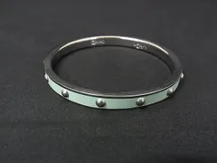 ■美品■ COACH コーチ バングル ブレスレット アクセサリー レディース ミントグリーン系×シルバー系 DI1620