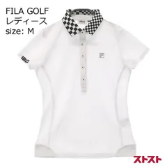 FILA GOLF フィラゴルフ 半袖ポロシャツ 襟チェッカー柄 ホワイト系 M [240001978782] [240001978782]#