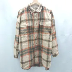◇ ⊇ niko and … ニコアンド チェック オーバーサイズ 長袖 シャツジャケット サイズF ブラウン系 メンズ E  【1503060032909】