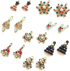 ＆JuJu クリスマス チャーム パーツ オーナメント セット-ペンダントトップ-アクセサリー-ハンドメイド－(8種類16個)
