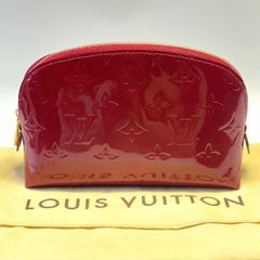 1166　LOUIS VUITTON ルイヴィトン　コスメティックポーチ PM M91496　ヴェルニ　レッド　赤
