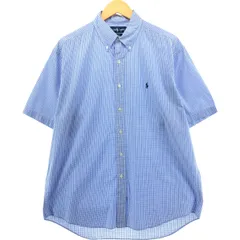 古着 ラルフローレン Ralph Lauren BLAKE 半袖 ボタンダウン チェックシャツ メンズL相当/eaa560801