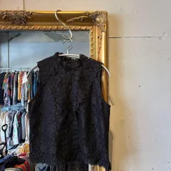 49 レース 刺繍 ノースリーブ 花柄 総柄 ブラウス シャツ トップス 黒 お呼ばれ　デート　オフィスカジュアル　食事会　可愛い　お出かけ　上品　ノースリーブ