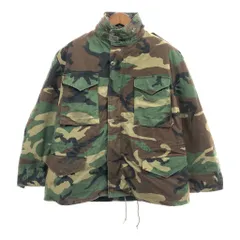 90年代 米軍実物 U.S.ARMY M-65 フィールドジャケット ミリタリー ウッドランドカモ (メンズ LARGE-SHORT) Q0459