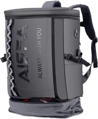 【人気商品】防水17インチ バックパック PC スクエア ビジネス ラップトップバック リュックサック USB充電ポート付き メンズ 30L アウトドア旅行防災 リュック 通勤 [AISFA] 靴/弁当収納