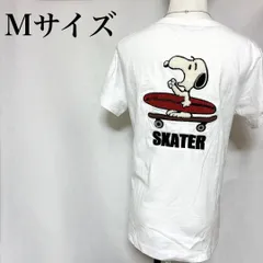PEANUTS スヌーピー 刺繍Tシャツ M Vネック SKATER レディース