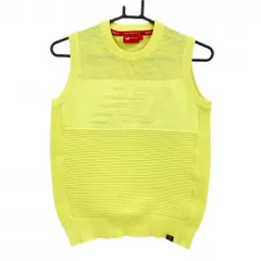 ニューバランスゴルフ ニットベスト イエロー 上部メッシュ フロントロゴ レディース 1(M) ゴルフウェア New Balance