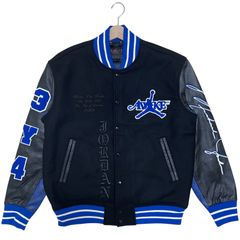 定価121,000円 Nike Jordan Awake NY Varsity Jacket FQ5439-010 Black Game Royal M ナイキ ジョーダン アウェイク バーシティ ヴァーシティ ジャケット エム ブラック ゲーム ロイヤル 青