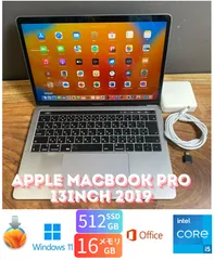 ［訳あり］Apple MacBook Pro 13inch 2019/Core i5 2.4GHz/16GB/512GB/Windows11/Office 2024/402