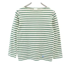 オーシバル フランス製 ボーダー 長袖 バスクシャツ ホワイト系 ORCIVAL ロンT レディース 古着 【240417】