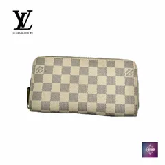 LOUIS VUITTON ルイヴィトン ラウンドファスナー ジッピー ウォレット ダミエ アズール N41660 財布 カード コイン ケース ホワイト 白 ブランド プレゼント 中古
