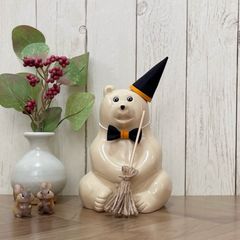 しろくま貯金箱⭐︎ハロウィン⭐︎とんがり魔女帽子とギザギザマント