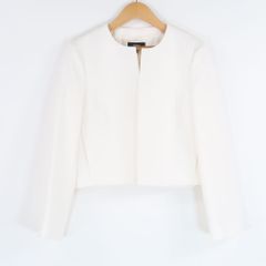 美品 Theory セオリー ノーカラージャケット 1点 00 Sサイズ相当 ポリエステル他 ノーカラー ショート丈 レディース AD658A18 