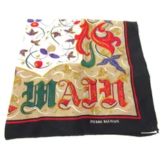 ピエールバルマン スカーフ シルク 花柄 ブランド レディース ブラック×ブラウン PIERRE BALMAIN 【中古】のサムネイル