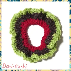 ハンドメイド 【シュシュ】 No.44　毛糸 ニット フリル 3色