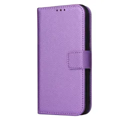 Xperia 10 IV ケース 手帳 SO-52C SOG07 エクスペリア10 マーク4  チェックレザー シンプル 手帳 ケース 【Color】 パープル